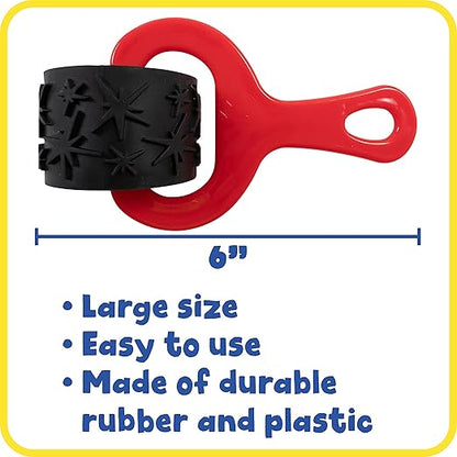 READY 2 LEARN Paint and Dough Explorers | 4 Patterns | Set 2 | Original Colors | Chunky Texture Rollers for Kids | Paint, Ink and Play Dough Accessories