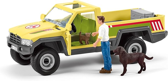 Schleich Vet Visit to the Farm Farm World 12-Piece Veterinarian and Truck Toy Set with Animal Toys for Kids Ages 3-8