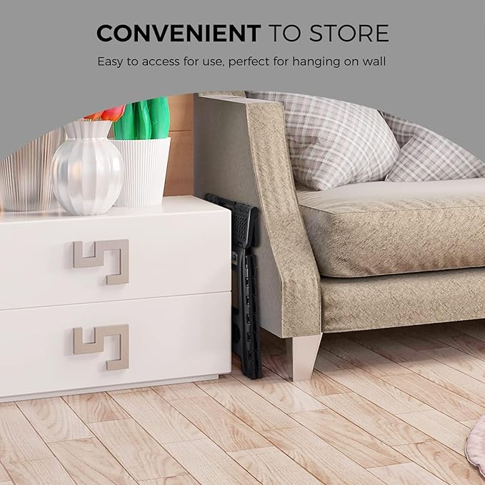 ACKO 10pack Folding Step Stool 13 inch Height Premium Heavy Duty Foldable Step Stools for Adults and Kids, Kitchen Plastic Small Collapsible Stepping Stool Hold Up to 300 LB Dot Black