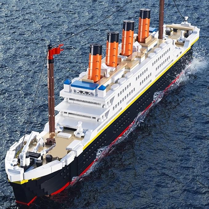Micro Mini Blocks Titanic Building Block Set Titanic Cruise Ship Model Building Kit Boat Bricks for Adults DIY Educational Toys Gifts for Kids Age of 6-12 Years 1288 Pieces