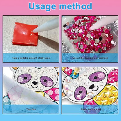 5D Diamond Craft Kits Stickers for Kids,Gem Kids' Paint by Number Kits Mosaic Sticker - Best Gifts for Girls Over Ages 6+ Easy for Kids Beginners