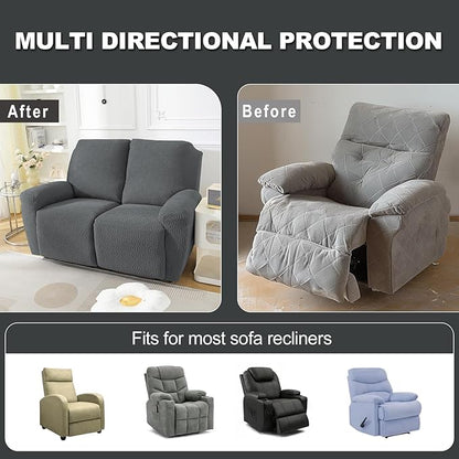 NORTHERN BROTHERS Loveseat Recliner Cover, Reclining Loveseat Covers, Love Seat Recliner Cover, Recliner Sofa Covers 2 Seater, Dark Gray