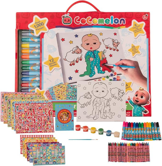 Innovative Designs Cocomelon Creative Coloring Canvas Painting and Activity Set for Kids, 1000+ pcs