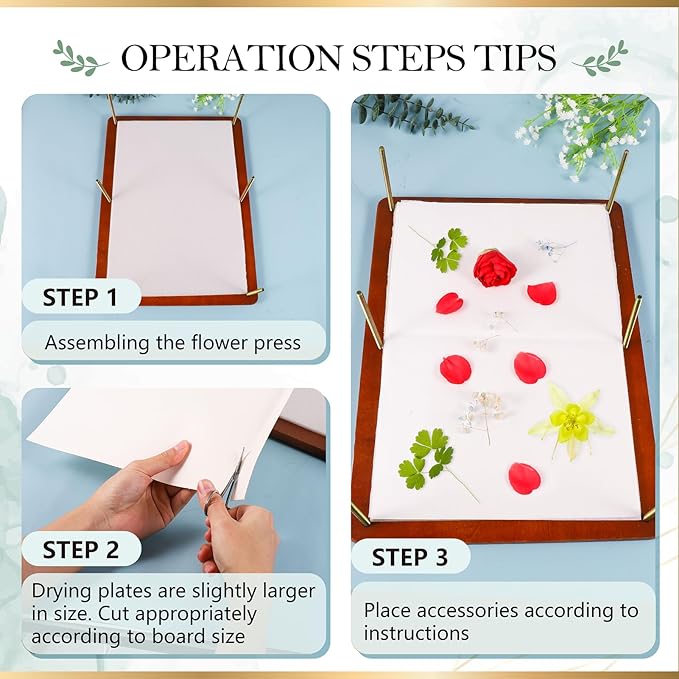 Aboofx Flower Press Kit, Craft Kits 15.7" x 11.8" 6 Layers Wooden Flower Pressing Kit for Crafts Pressed Flowers and Plant for DIY Art, Preservation for Bookmark Frame Wedding Drying Kits