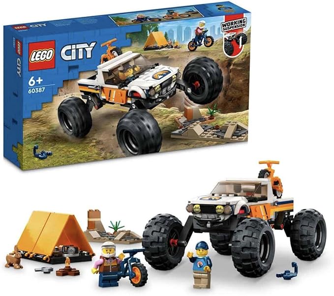 LEGO City 60387 4WD Off-Road Adventure Toy Blocks, Present, Vehicle, Glue, Boys, Girls, Ages 6 and Up