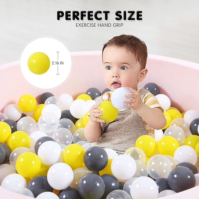 Ball Pit Balls Plastic Balls for Ball Pit Phathalate Free BPA Free Plastic Balls 100pcs 2.2" Set for Toddlers for Play Tent Tunnel