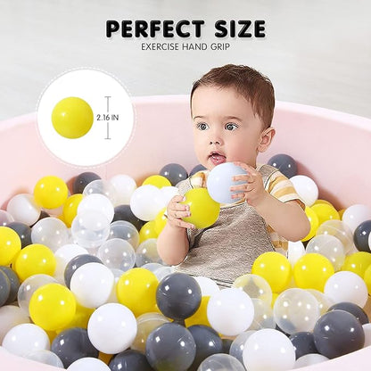 Ball Pit Balls Plastic Balls for Ball Pit Phathalate Free BPA Free Plastic Balls 100pcs 2.2" Set for Toddlers for Play Tent Tunnel