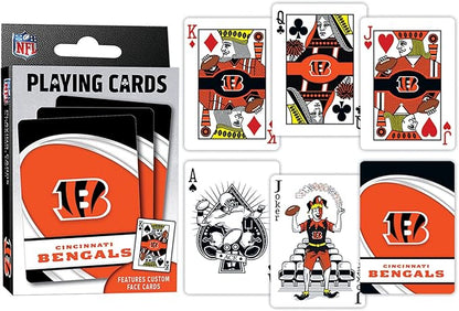 MasterPieces - NFL Playing Cards, Officially Licensed Cincinnati Bengals Football Deck, Family Games for Adults and Kids, Standard Index