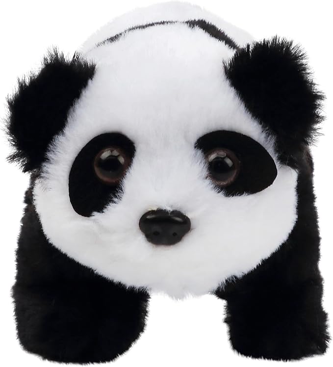 Hopearl Crawling Panda Interactive Electronic Pet Plush Toy with Sounds and Movements Animated Shaking Head Gifts for Toddlers Birthday, 7''