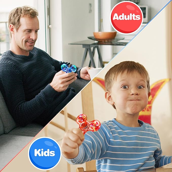 FIGROL 5 Pack Fidget Spinners｜LED Light Up Fidget Spinners for Children｜Party Favors｜Goodie Bag Stuffers Classroom Prizes