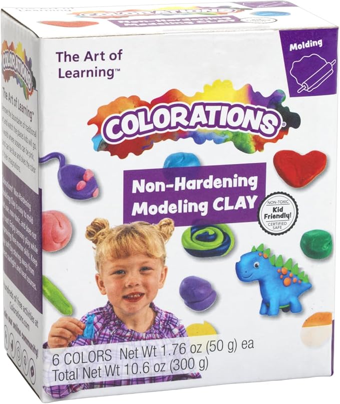 Non-Hardening Clay - 24 Sets of 6, Smooth, Colorful and Fun