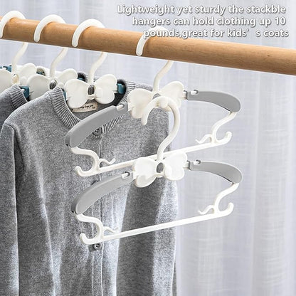 Kids Hangers for Closet - 30 Pack Baby Clothes Hangers, Adjustable Baby Hangers for Nursery, Cascading Plastic Childrens Hangers & Infant Hangers for Closet- Space Saving