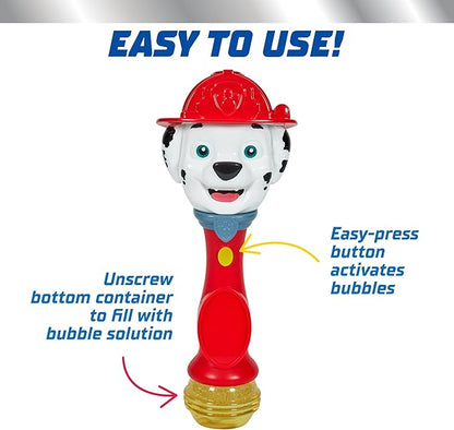 Little Kids Paw Patrol Marshall Light and Sound Musical Bubble Wand, Includes Bubble Solution