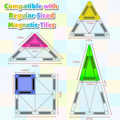 Mini Magnetic Tiles, 40 PCS Travel Magnetic Tiles with Tin, Micro Magnet Travel Toy Portable for Kids Age 3+, STEM Educational Building Set Construction Toys, Boys Girls Toddlers Birthday Gifts