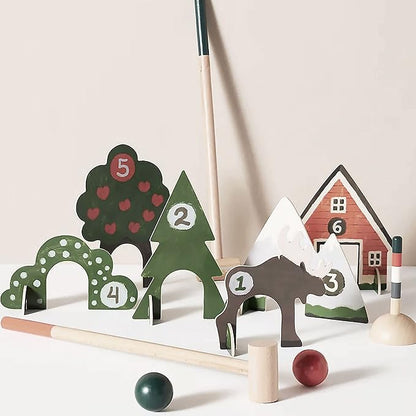 Manhattan Toy Through The Woods Two-Player 11-Piece Croquet Set for Kids with Travel Storage Bag