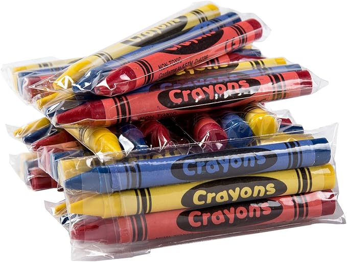 AmerCareRoyal Non-Toxic Crayons for Kids, Case of 720, 3-Pack Individually Cello Wrapped - Assorted Colors for Family Restaurants, Classroom, Parties and Activities, Toddler Crayons, Crayons in Bulk
