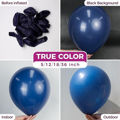 Bezente Navy Blue Latex Party Balloons, 100 Pack 12 inch Round Helium Navy Balloons for Wedding Graduation Birthday Sports Bachelorette Party Backdrop Decorations