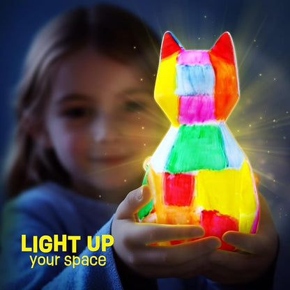 Paint Your Own Cat Lamp Kit, Art Supplies Arts & Crafts Kit, Painting kit for Kids 6-12, Arts and Crafts for Kids Ages 8-12, Toys Girls Boy Birthday Gift Ages 3 4 5 6 7 8 9 10 11 12+