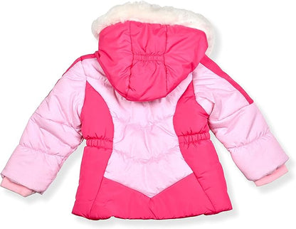 Arctic Quest Little Girls Bib Snow Pants and Ski Jacket Water-Resistant Snowsuit For Kids Winter Jacket For Girls