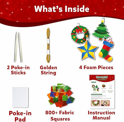 Skillmatics Art & Craft Activity - Poke-in Art Christmas Decor, Mess-Free Art for Kids, Craft Kits, DIY Activity, Gifts for Girls & Boys Ages 4, 5, 6, 7, 8, 9, 10, 11, 12
