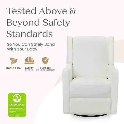 Delta Children Mercer Electronic Power Recliner and Swivel Glider with USB and Type-C Ports in LiveSmart Performance Fabric - Water Repellent & Stain Resistant, Pearl