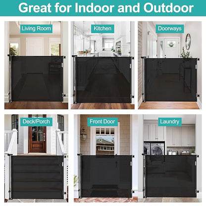 42 Inch Extra Tall Retractable Dog Gate Babies and Dogs Can't Get Under The Gate 55" Wide Retractable Baby Gates Extra Tall Baby Gate for Doorway Extra Tall Pet Gate Extra Tall Dog Gate for The House