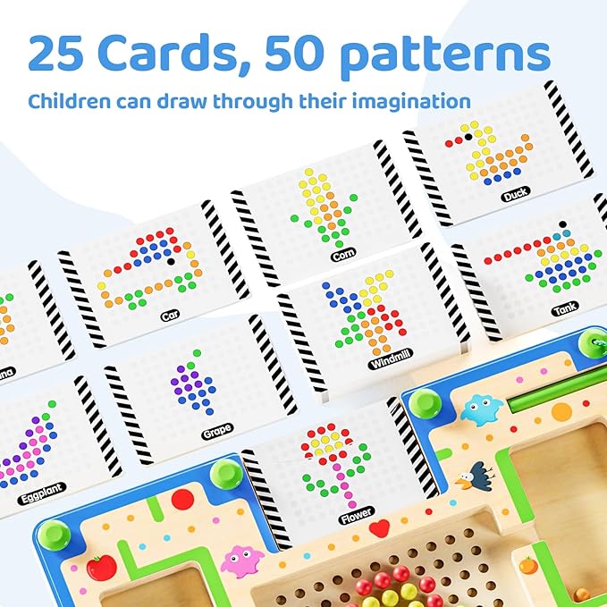 Magnetic Color and Number Maze, Montessori Toys, Toddler & Kids Games Designed for Preschool Learning Activities, Enhancing Fine Motor Skills & Cognitive Growth, 3+ Year Old Birthday Gift