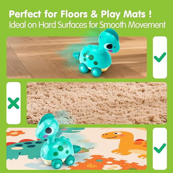CubicFun Baby Toys 12-18 Months - Touch & Go Musical Light Tummy Time Infant Baby Crawling Toys 12 Months, Toddler Travel Toy for 1 Year Old Boy Birthday Easter Basket Stuffers
