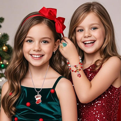 PinkSheep Toddler Jewelry Kids Jewelry Kids Necklace Choker and Bracelet 3 Pack 9pcs, Little Girls Jewelry In Box, Flower Girl Gift Kids Girls Accessories