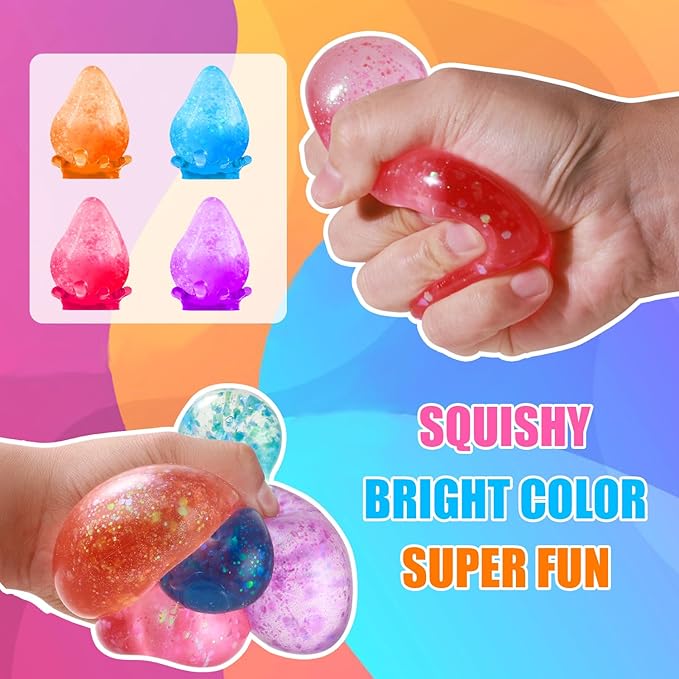 Fidget Toys Dream Squishy Drop, Stress Cube Squishies Anxiety Stress Relief, Ice Squishy Stress Cube-Drop Malt Sugar Balls, Sensory Ball for Kids with Autism (Pink, 1)