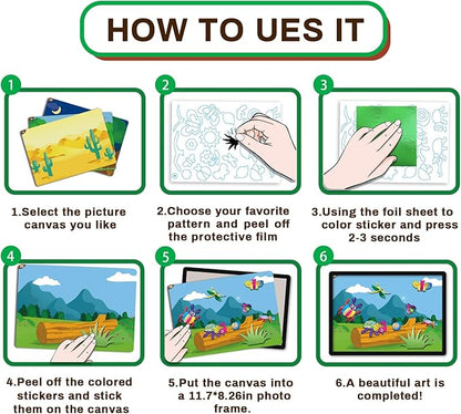 SOOVSY 200 Sheets Insect Foil Art Fun Kit for Kids, Foil Art for Kids Crafts Kit DIY Creative Activity Birthday Christmas Gift Travel Toys for 4 5 6 7 8 9 Years Old Kids Girls Boys