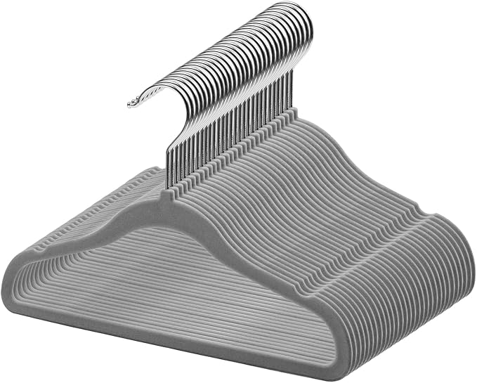 GoodtoU Kids Velvet Hangers,30 Pack Baby Hangers for Closet Non Slip Velvet Clothes Hangers Coat Hangers for Toddler Children Infant Hanger (Dark Grey 30Pack)