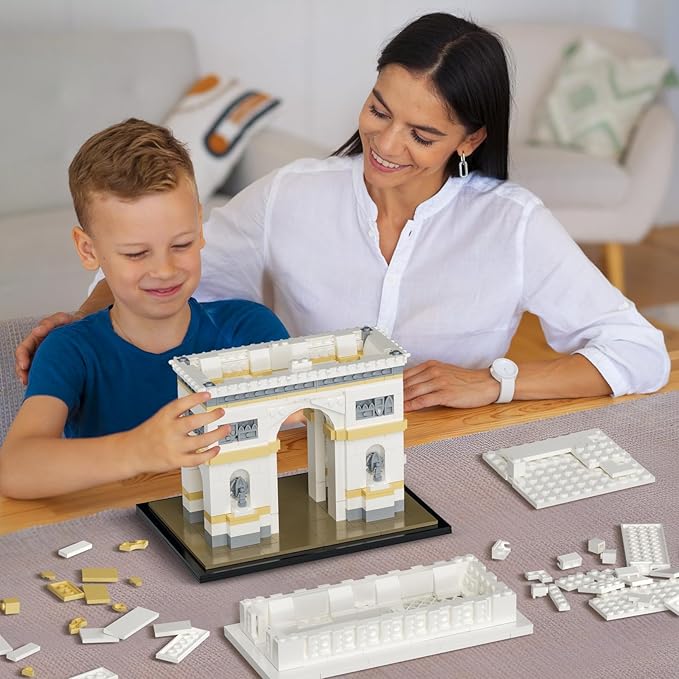 itshWOee Architecture Arc De Triomphe Building Set, Paris Collectible City Landmark Architectural Building Toys with Lights, Home Décor Paris Gift for Adults and Kids Age 6+