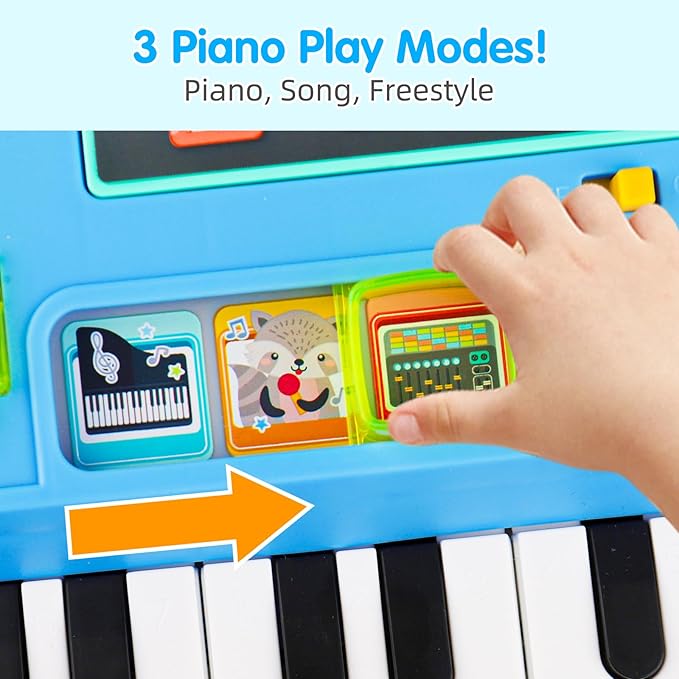Baby DJ Table for Toddlers 1-3, Baby Musical Piano Toys 6-9-12-18 Months Toddler Activity Learning DJ Mixing Table with Music & Light Educational Toy for 1 Year Old Boy Girl First Birthday Infant Gift