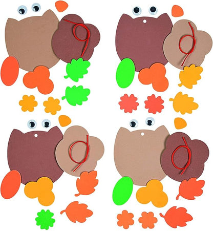 Fun Express Fall Owl Ornament Craft Kit - Makes 12 - Autumn Crafts for Kids