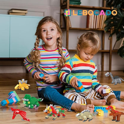 Mini Building Block Sets, 12PCS Dinosaur Toys Building Blocks, 6 in 1 STEM Toys Eggs Building Sets, Party Favors for Kids Goodie Bags Prizes/Birthday Gifts