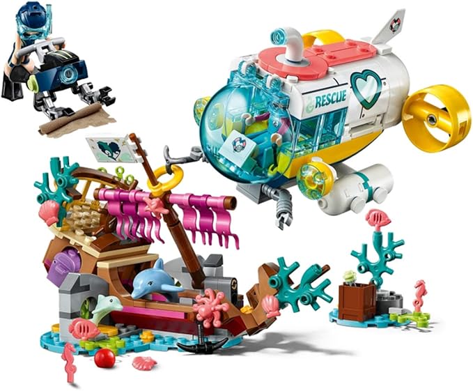 LEGO Friends Dolphins Rescue Mission 41378 Building Kit with Toy Submarine and Sea Creatures, Fun Sea Life Playset with Kacey and Stephanie Minifigures for Group Play (363 Pieces)