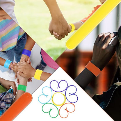 12 Pcs Silicone Slap Bracelets DIY Slap Bands Party Favors Bulk Blank Soft Wristband Wrist Snap Band for Craft Project DIY Painting Birthday Party Halloween Christmas