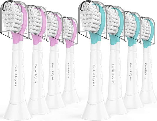 Kids Replacement Heads for Philips Sonicare: 3+ Years Old Children Soft Electric Toothbrush Compact Child Brush Head for Boys Girls, Pink & Blue 8 Pack