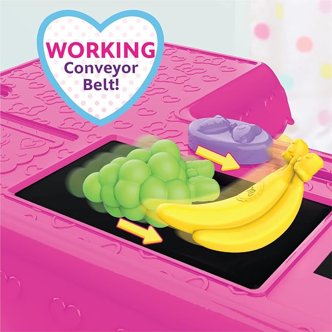 Disney Junior Minnie Mouse Marvelous Market, Pretend Play Cash Register with Realistic Sounds, 38 Play Food Pieces and Accessories, Officially Licensed Kids Toys for Ages 3 Up by Just Play