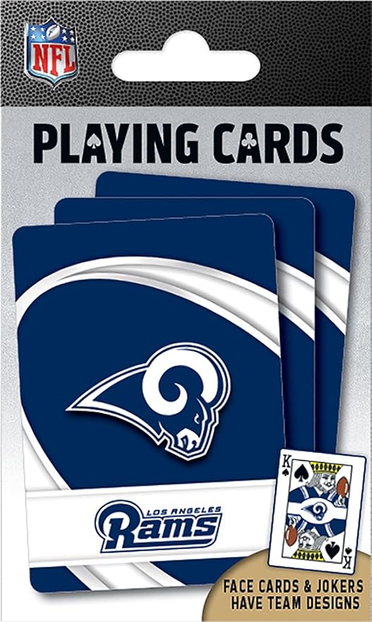 MasterPieces - NFL Playing Cards, Officially Licensed Los Angeles Rams Football Deck, Family Games for Adults and Kids, Standard Index