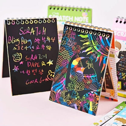 16 Pack Scratch Notebooks Art and Crafts for Kids Ages 4-8-12 Party Favors, Treasure Box Prizes for Kids Classroom Pinata Stuffers Goodie Bags Activities Drawing Girls Birthday Games