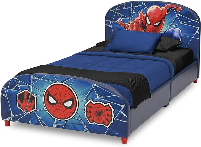 Delta Children Upholstered Twin Bed, Marvel Spider Man