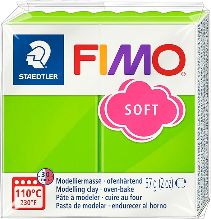Staedtler FIMO Soft Polymer Clay - -Oven Bake Clay for Jewelry, Sculpting, Crafting, Apple Green 8020-50