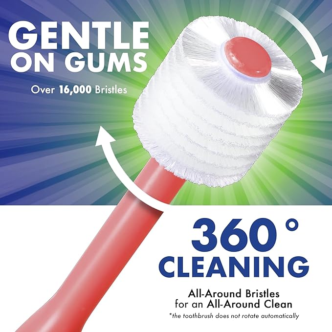 Brilliant Oral Care Child Toothbrush with Soft Bristles and Round Head, for a Kid Approved, Easy to Use All-Around Clean Mouth, Ages 2-5 Years, Pink, 1 Pack