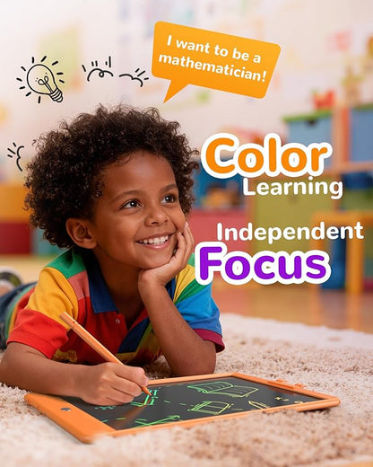KOKODI LCD Writing Tablet, 10 Inch Colorful Doodle Board Drawing Tablet, Erasable Reusable Electronic Drawing Pads, Educational and Learning Toy for 3-6 Years Old Boy and Girls