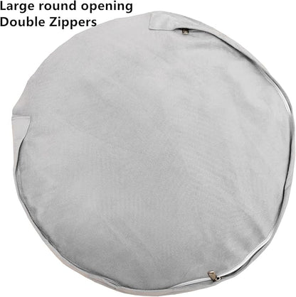 Asuprui Pouf Ottoman Stuffed Pouf Ottoman Foot Rest Stuffed Soft Foot Stool with Filler 20x20x12 Inches Fuzzy Chair Floor Chair Foot Rest with Storage for Living Room Bedroom Black Pouf with Filler