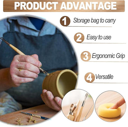 LINPHCEY 61Pcs Clay Sculpting Tools Set Perfect for Polymer Air Dry Modeling Clay Beginners & Professionals Ideal for DIY Pottery & Ceramics Tools for Clay Sculpey Sculpting & Crafting