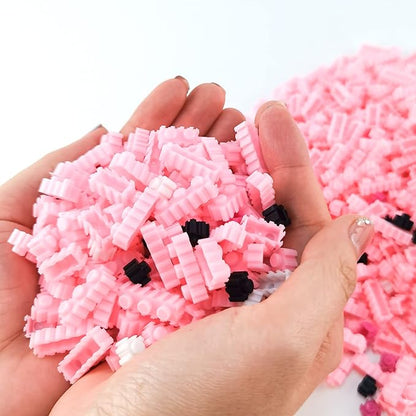 Building Bricks 2200+ Pieces Set - 3D Puzzles Classic Cartoon Characters Building Blocks - Micro Building Block for Boys Girls & Adults (PinkPro)