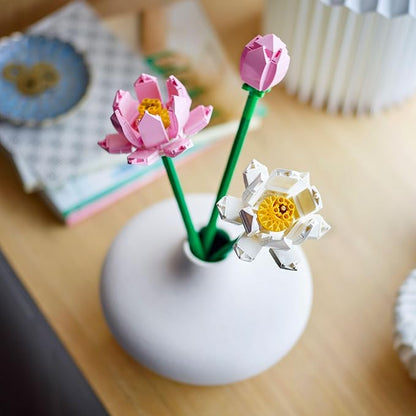 LEGO Lotus Flower - Building Toy for Kids, Girls & Boys, Ages 8+ - Artificial Lotus for Home Decor & Display - Gift for Valentines Day for Her & Him - 40647